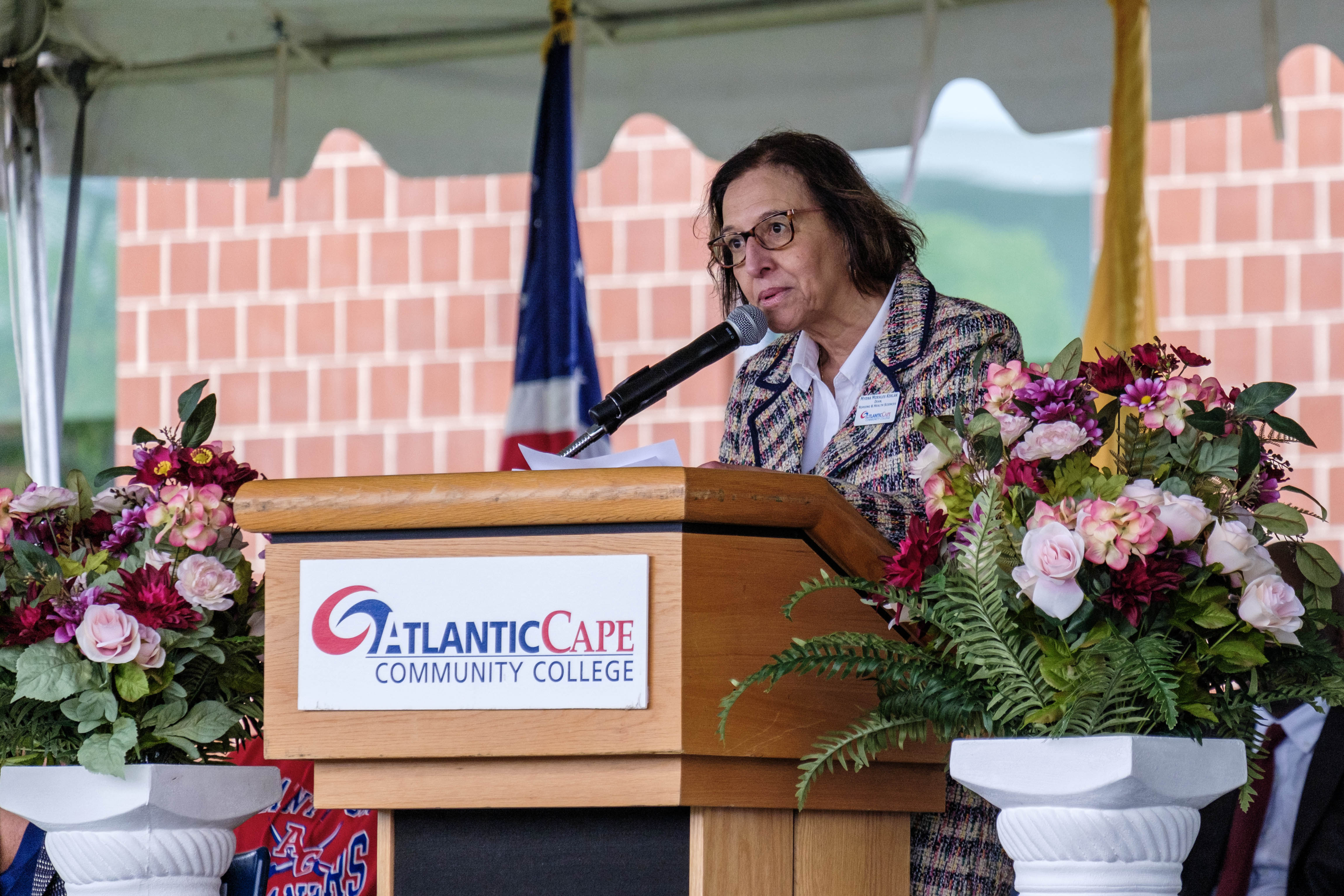 Dean Myrna Morales-Keklak addresses the audience