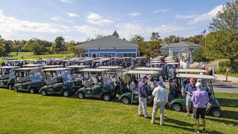 Golf Carts Lined Up