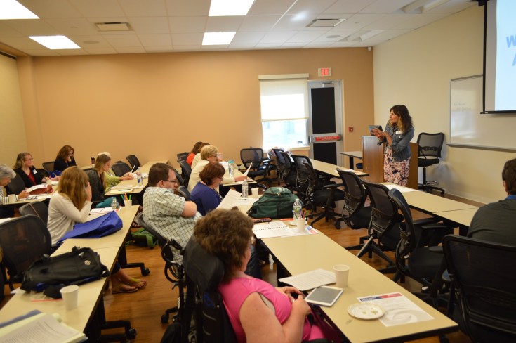 Faculty member presenting to audience during ALP Institute. 