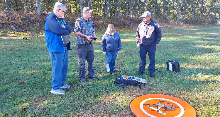 Cape May Technical High School teachers Paul Ellenberg, Christopher Jones and Julie Steratton with Instructor Jamieson Allen