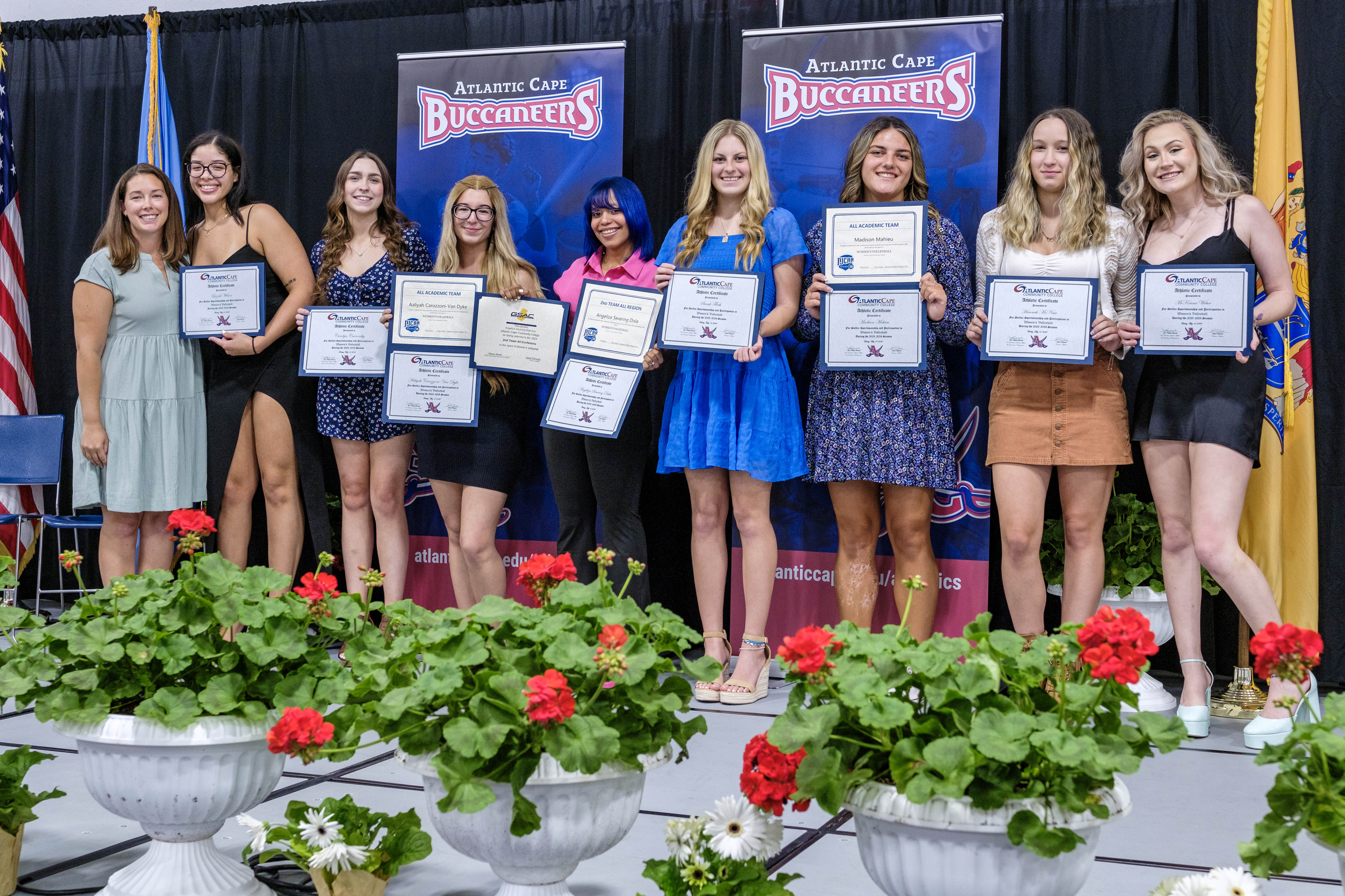 Members of the Women's Volleyball team