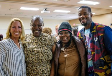 Gina Harvell with family and friends