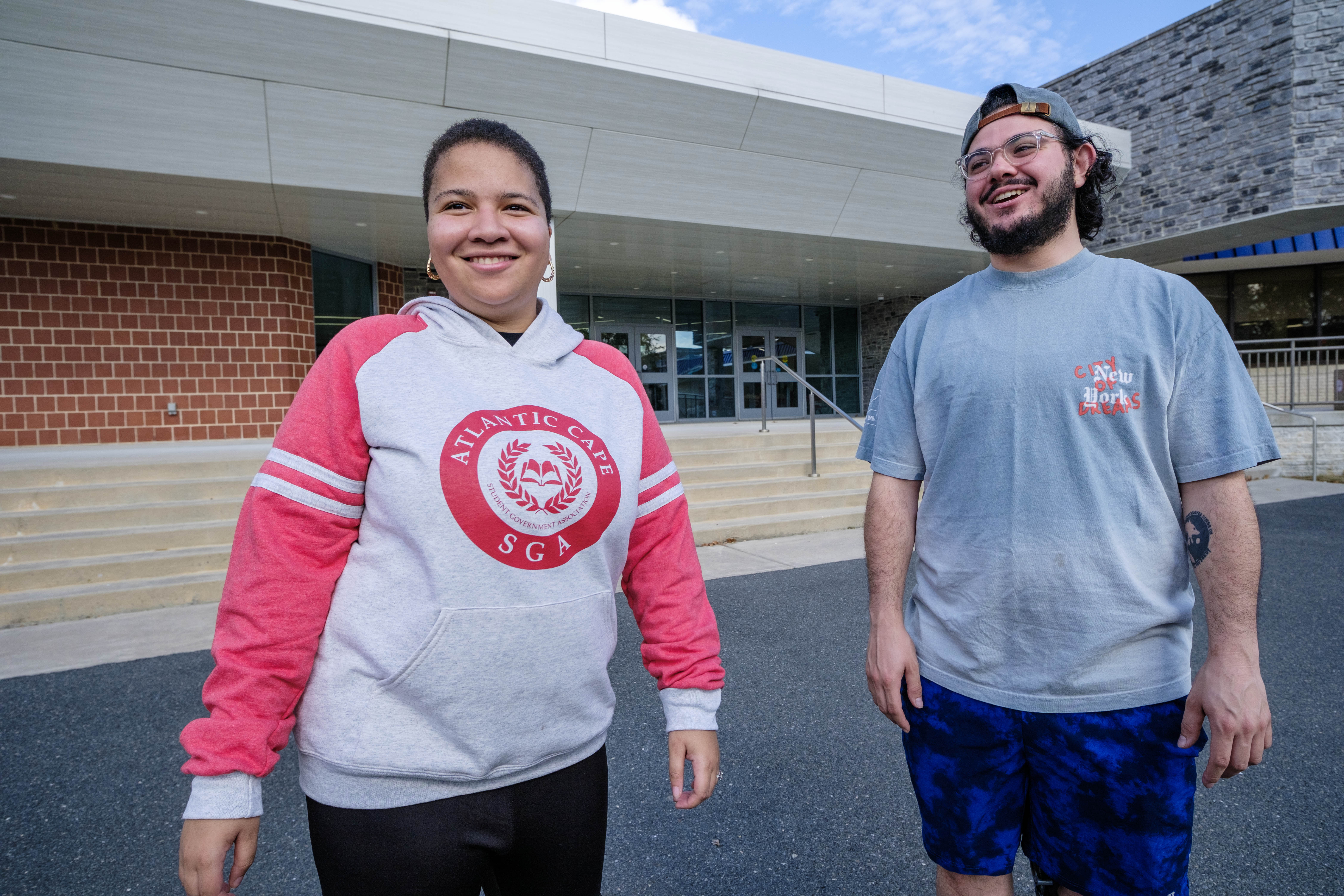 students Tina Austin and Alex Barr during First Generation Celebration